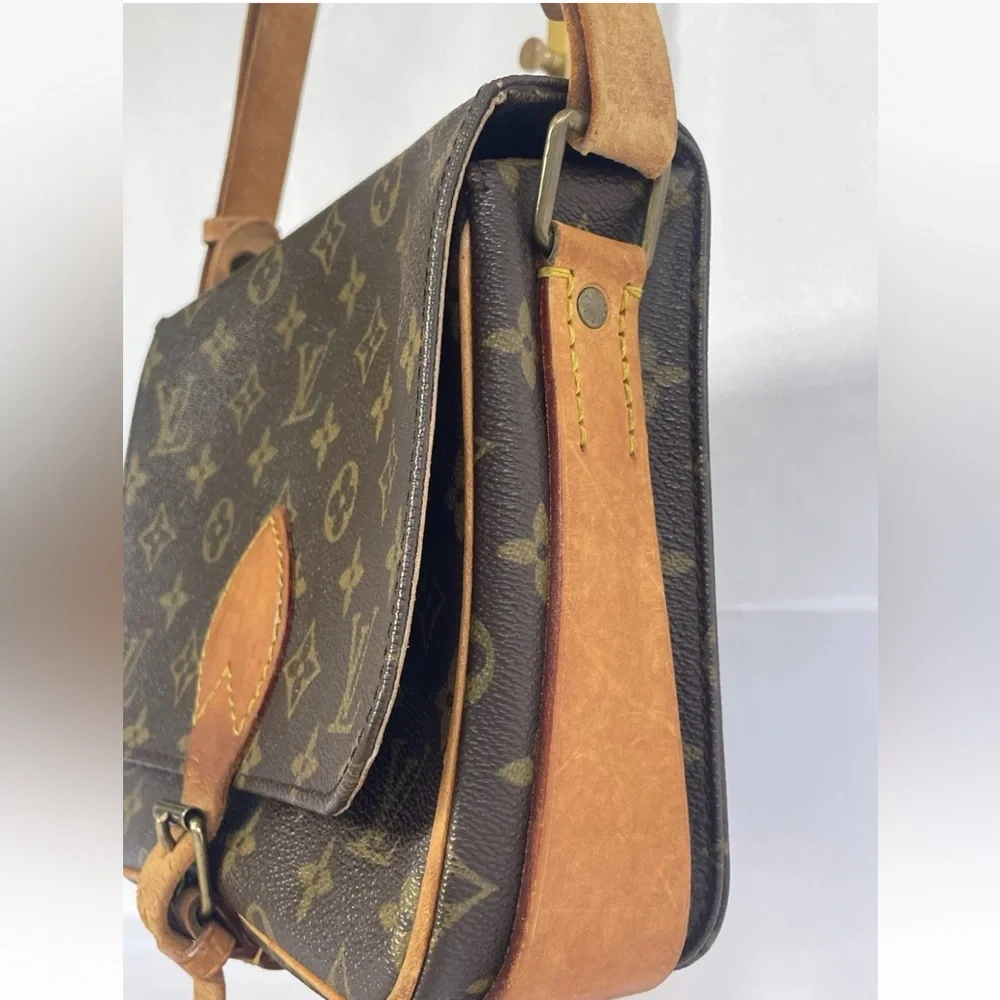 LOUIS VUITTON Cartouchiere GM VTG Monogram Crossbody Shoulder Bag Vintage - Picture 5 of 16
